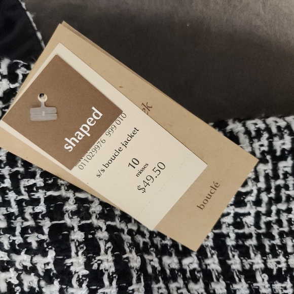 NWT Coldwater Creek Black and White Tweed Boucle Jacket  Size 10 - Picture 7 of 8